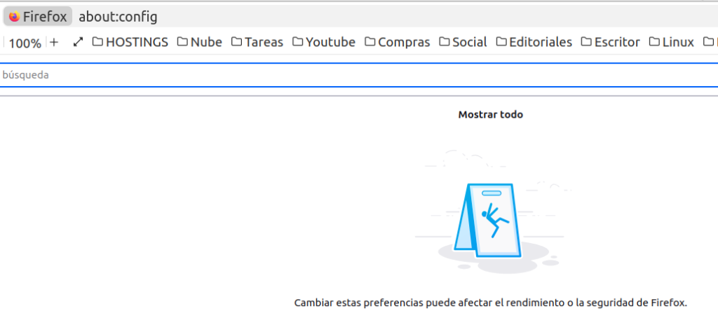 Preferencias avanzadas en Firefox